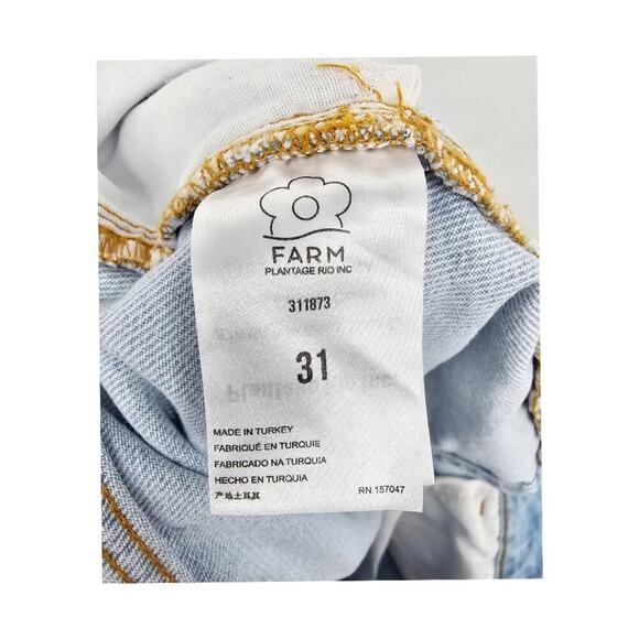 Nwtg Farm Rio Summer Garden Embroidered Denim Shorts Size 31 - Picture 6 of 10